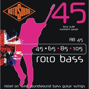 ROTOSOUND® Roto Bass RB45 Encordadura para Bajo Eléctrico de 4 Cuerdas-Calibre .045-.105
