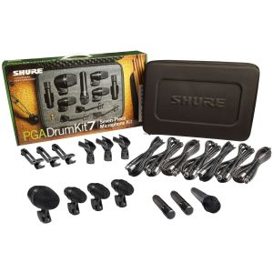 Shure PGADrumKit7: Paquete de 7 Micrófonos para Batería con Estuche
