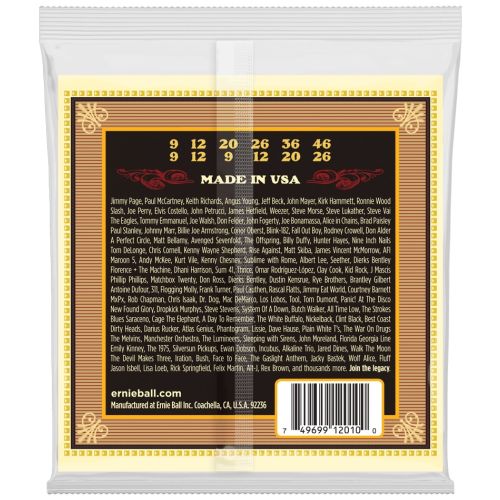 REVERSO ERNIE BALL EARTHWOOD 12-STRING LIGHT 80/20 BRONZE 2010