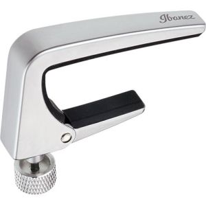 IBANEZ® IGCZ10: Capotraste o Capo de Tornillo para Guitarra Acústica Color Plata Satinado.