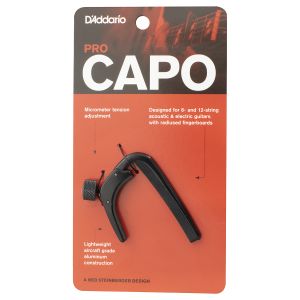 D'ADDARIO® Planet Wave Capo PW-CP-02: Capotraste o Capo de Tornillo para Guitarra Acústica Color Negro