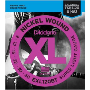 D'ADDARIO® NICKEL WOUND EXL-120BT Encordadura para Guitarra Eléctrica Calibre 09-40