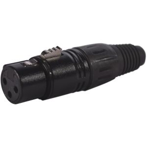 PROEL® XLR-3FVBK: Conector XLR Hembra de 3 Pines Color Negro