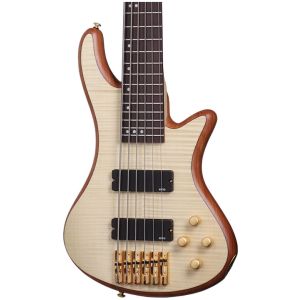 Schecter Stiletto Custom-6 NAT: Bajo Eléctrico Activo de 6 Cuerdas Terminado Natural Satinado