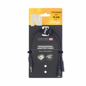 STAGG® NYA010/MPS2MJSR - Cable Adaptador "Y"  Plug Macho 3.5mm Estéreo a 2 Jacks Hembras 3.5mm Estéreo