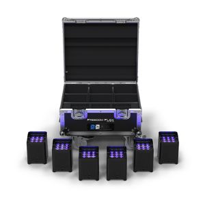 CHAUVET DJ® Freedom Flex H9 IP X6: Kit de Iluminación de 6 Pares Inalámbricos Recargables c/Case