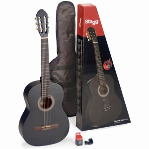 STAGG® C440 M BLK PACK Paquete de Guitarra Clásica 4/4 Negra c/Funda y Accesorios