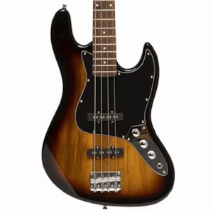 STAGG® SBJ-30 SNB Bajo Eléctrico de 4 Cuerdas Standard "J" Terminado Sunburst