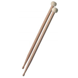 STAGG® SHV5A-TIM F30 Baquetas de Hickory Doble Punta (combo-tip) Punta de Madera 5a y Mazo de Fieltro de 30 mm