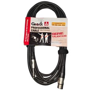 GOTRIK® NXPS-3: Cable para Micrófono XLR Hembra ↔ Plug 6.3mm Mono. Longitud 3m