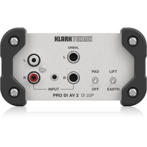 KLARK TEKNIK® DI 22P: Caja Directa Estéreo Pasiva c/Transformadores Midas y Rango Dinámico Extendido