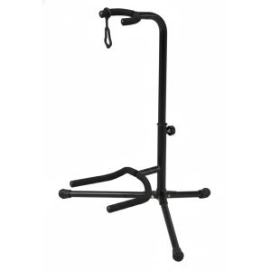 BAMBOO® G1-STAND: Atril o Soporte Ajustable para Guitarra o Bajo con Seguro de Silicona Color Negro