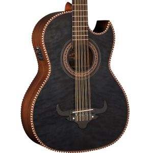 OSCAR SCHMIDT® OH32SEQTB-A-U: Bajo Quinto Electroacústico Terminado Negro Transparente Negro Transparente