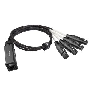 Roxtone PS4F: CAT Snake Splitter de Ethernet a 4 Conectores XLR Hembra